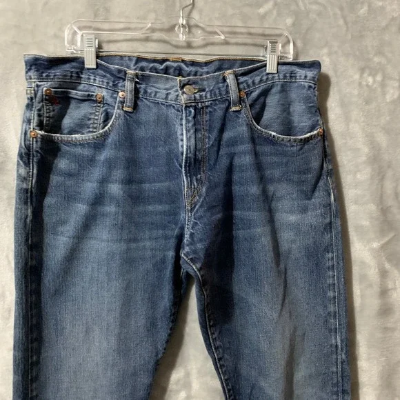 Polo Ralph Lauren‎ Hampton Straight Jeans Mens 35x32 Blue Distressed Preppy - Picture 3 of 16